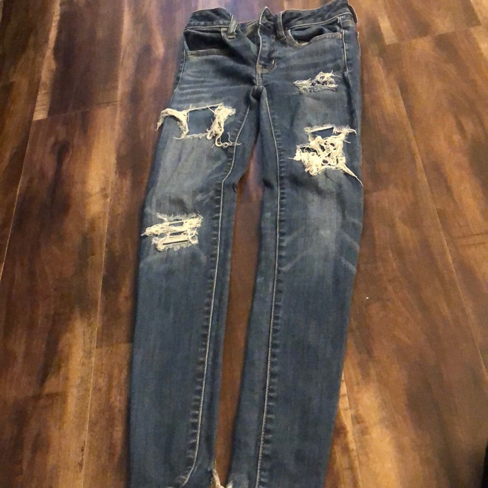AE blue ripped jeans